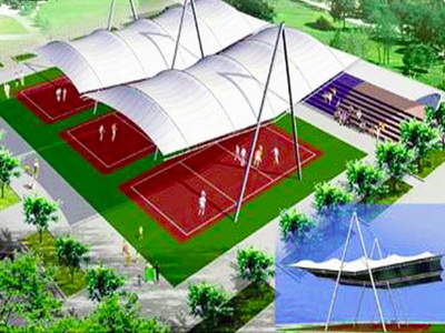 浙江国际影视中心网球场膜结构